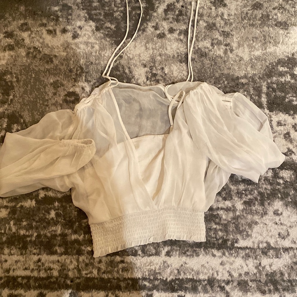 Anthropologie XXS white long sleeve